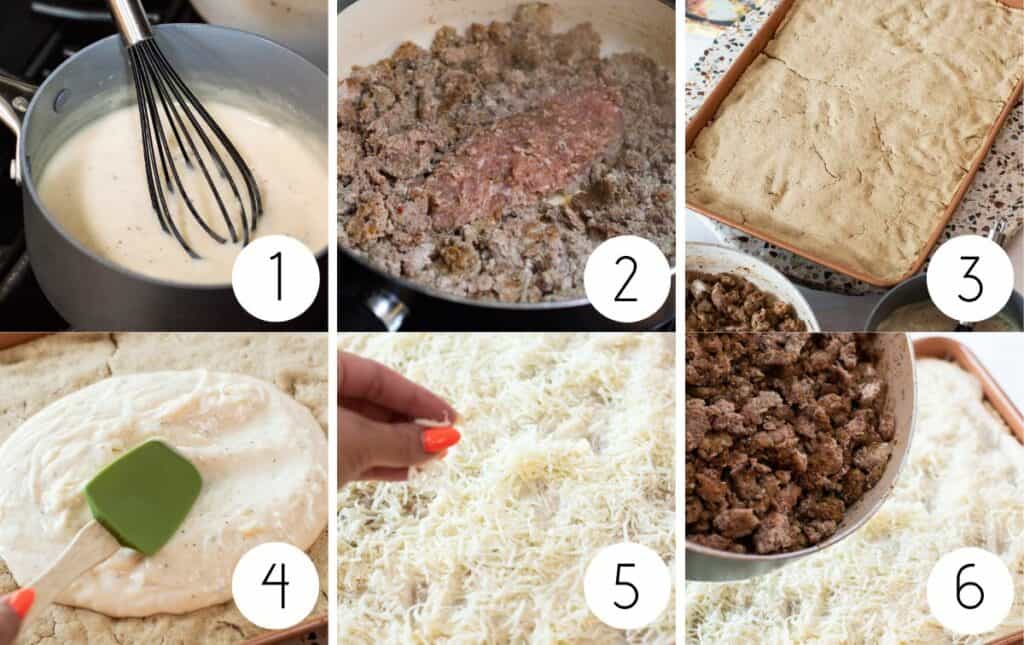 Step by step instructions for school breakfast pizza