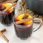 Non Alcoholic Mulled Wine in a glass cup