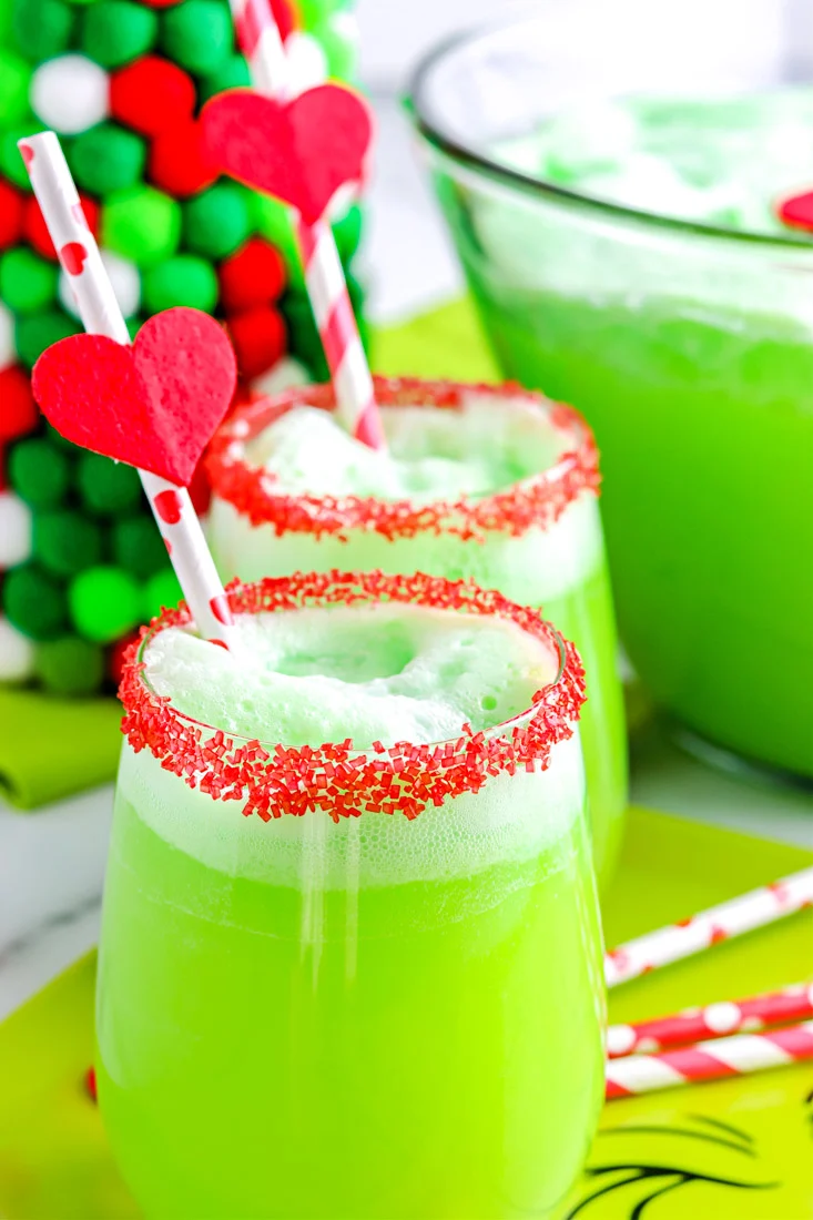 christmas punch in a glass green