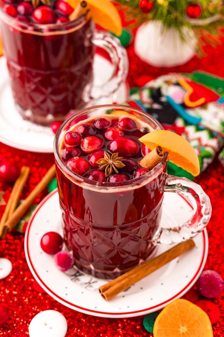 christmas punch in a glass