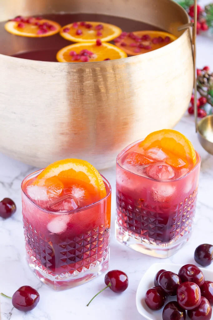 christmas punch in a glass