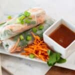 gluten free spring rolls on a plate