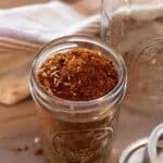 gluten free taco seasoning ingredients in a jar