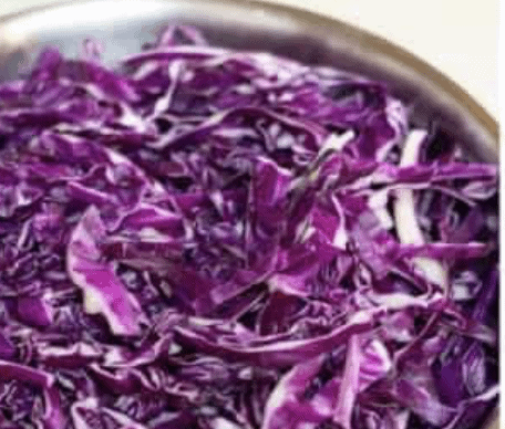 uncooked cabbage in a pan