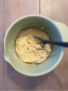 Gluten Free Dumplings step by step instructions with dough in bowl