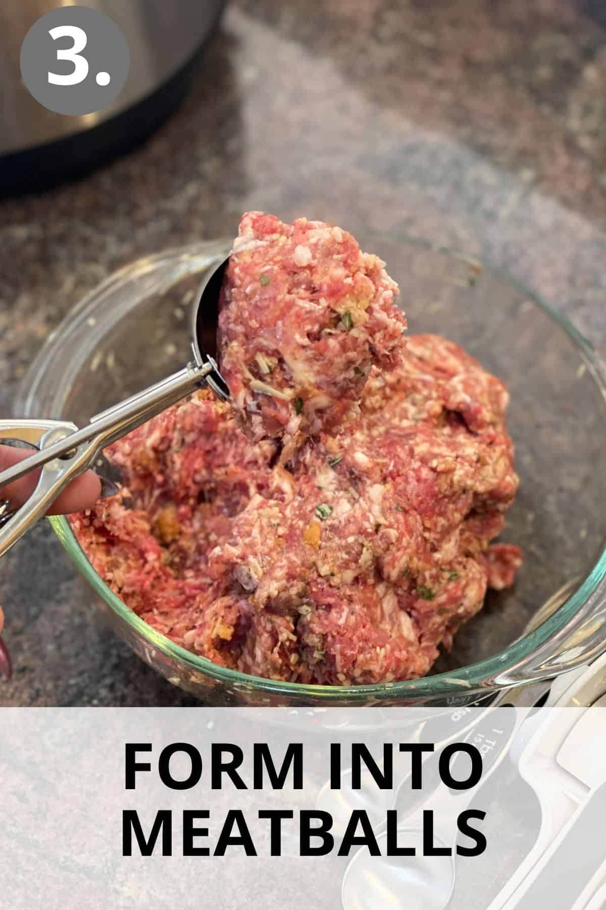 Easy Gluten Free Meatballs being made