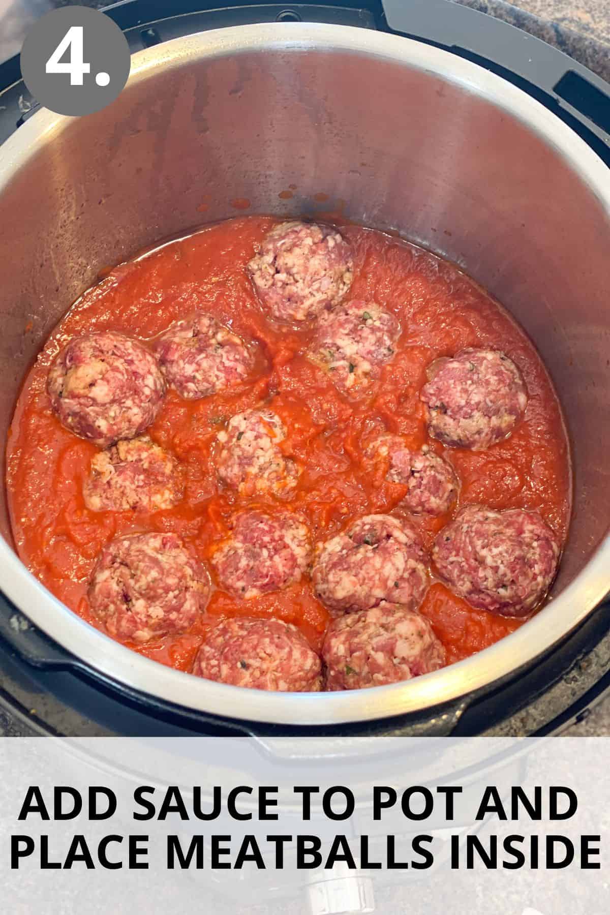 Easy Gluten Free Meatballs in pot and sauce