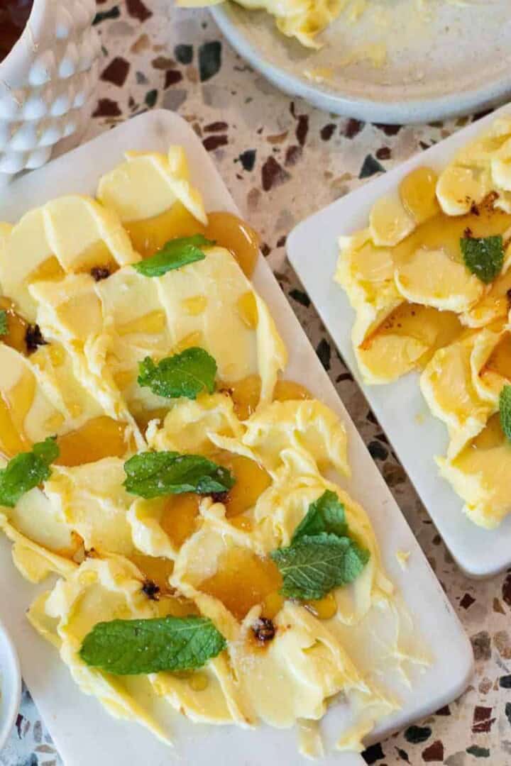 Viral Tik Tok Butter Board on a marble slab