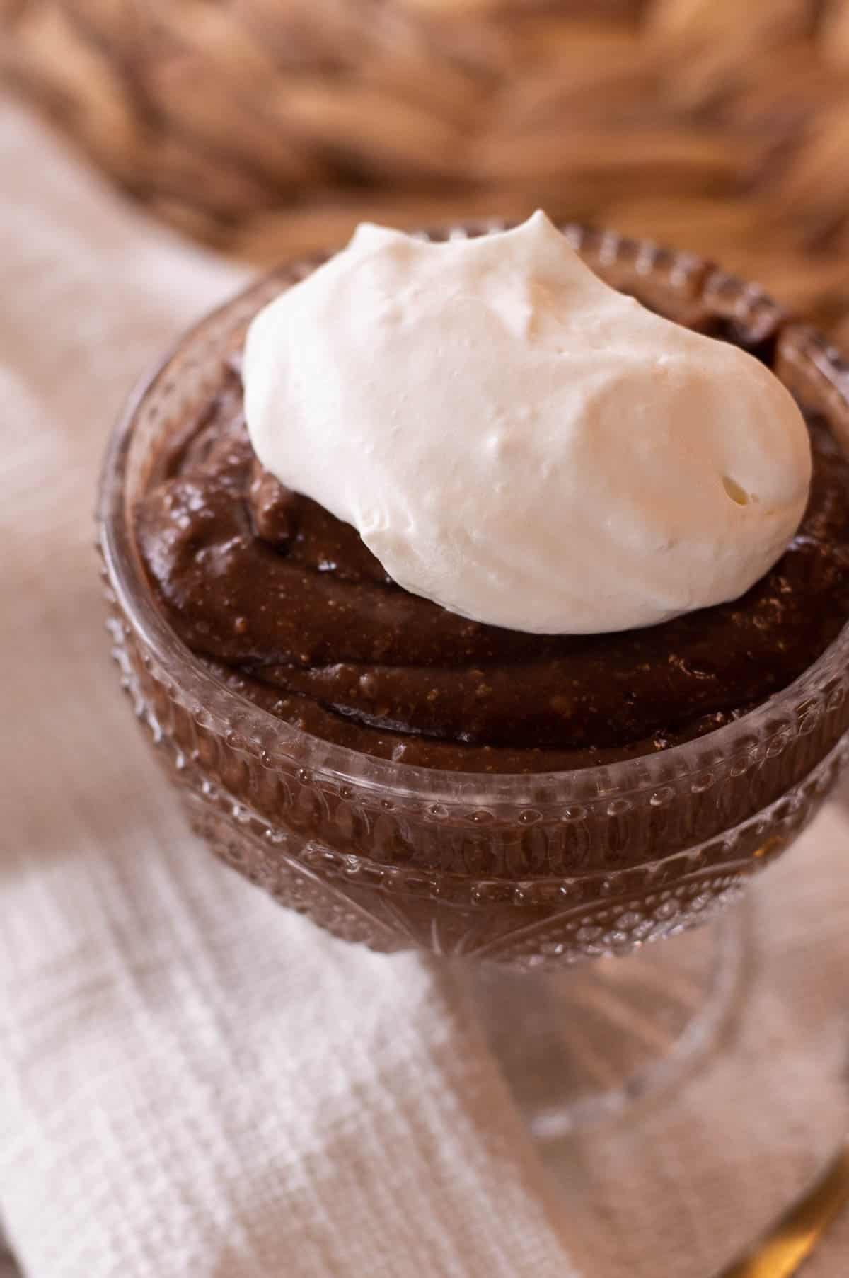 dairy free pudding in a bowl