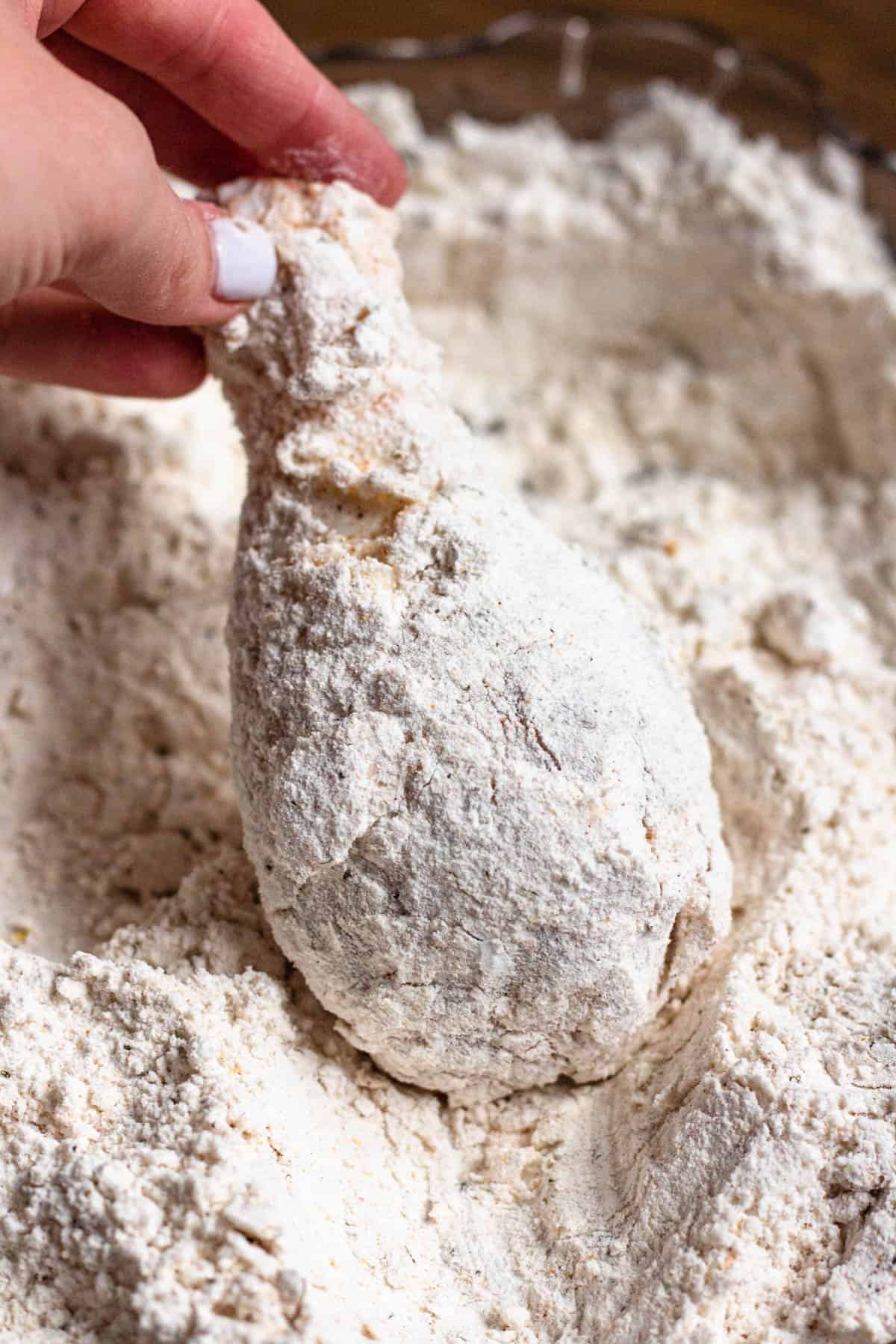 chicken drumstick in flour