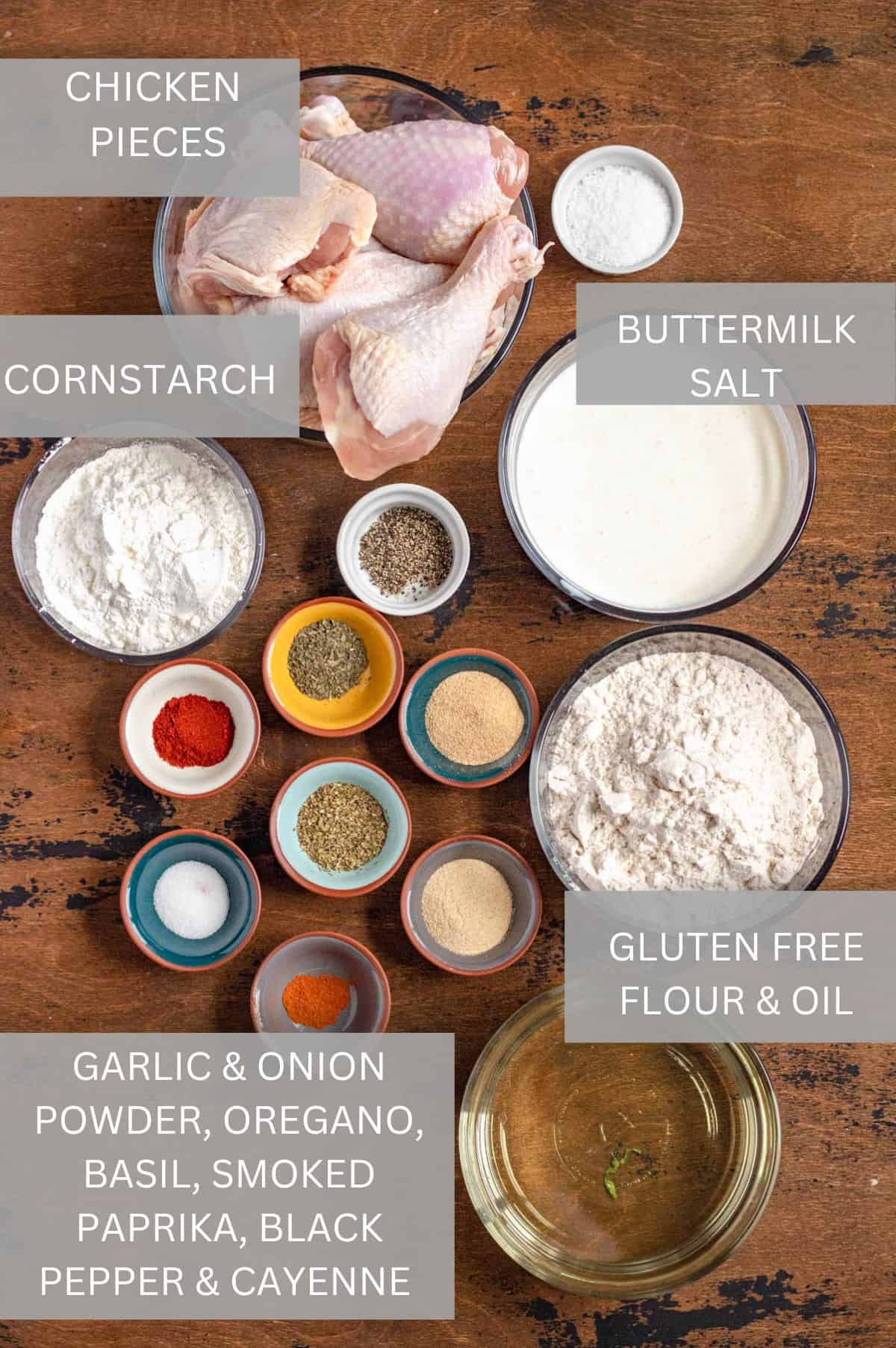 Gluten Free Fried Chicken Recipe ingredients