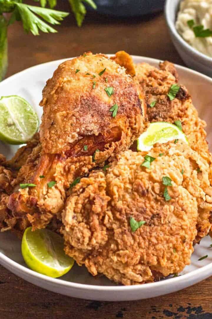 Gluten Free Fried Chicken in a large bowl