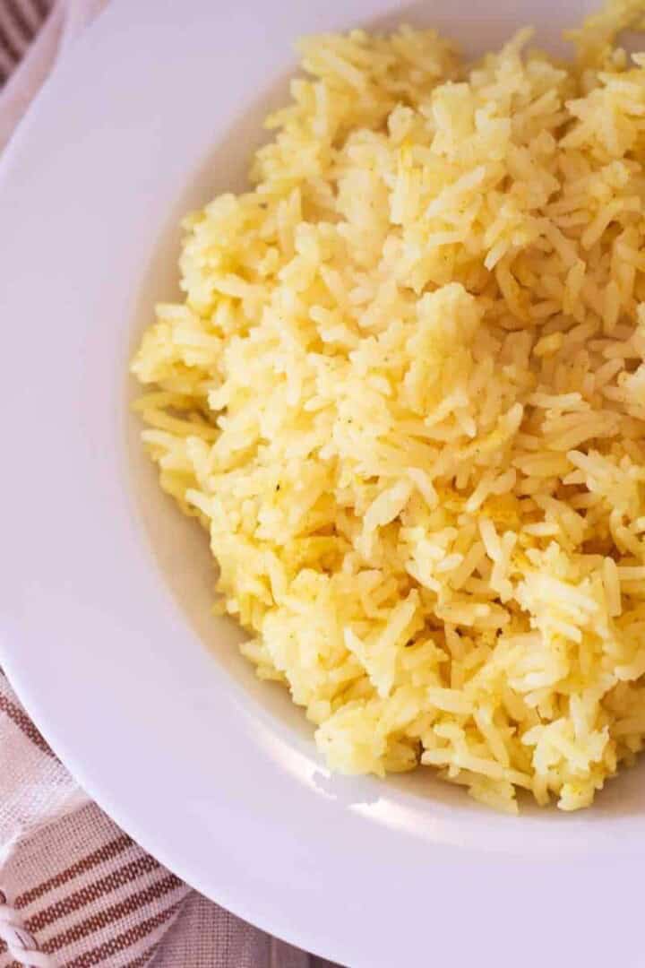 Instant Pot Indian Style Rice in a white bowl