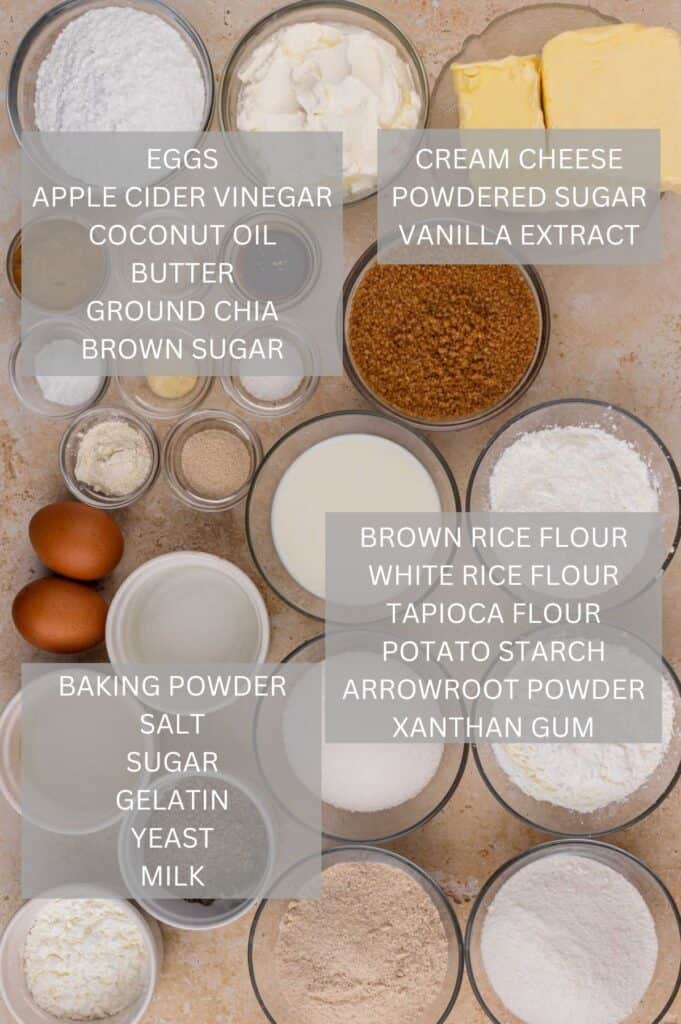 Gluten free cinnamon rolls ingredients