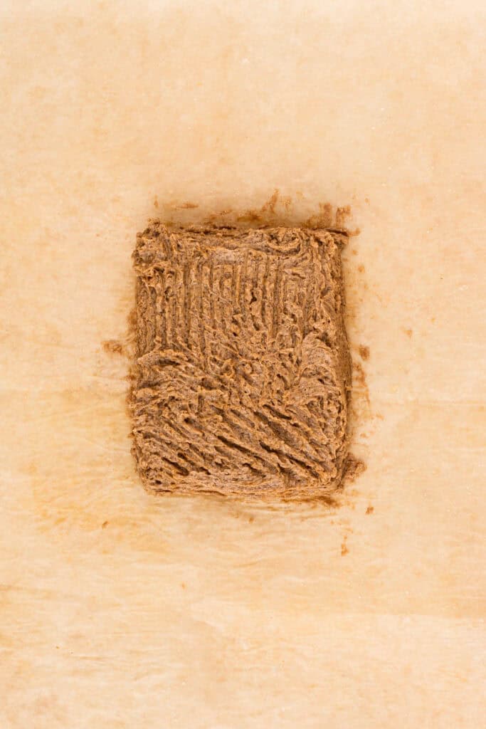 While I like to shape the butter, brown sugar and cinnamon into a brick rectangle for easy grating, you can shape it however you feel is best for grating.
