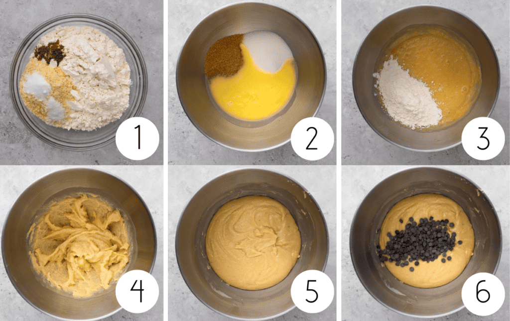step by step instructions of how to make gluten free chocolate chip cookies