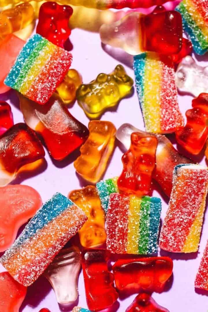 Gluten Free Candy gummies and rainbow strips