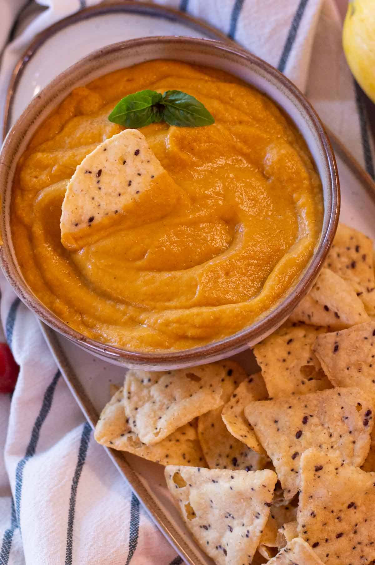 Instant Pot Vegan Queso in a bowl