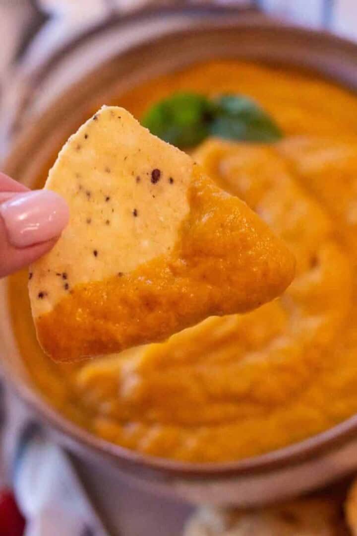Instant Pot Vegan Queso in a bowl