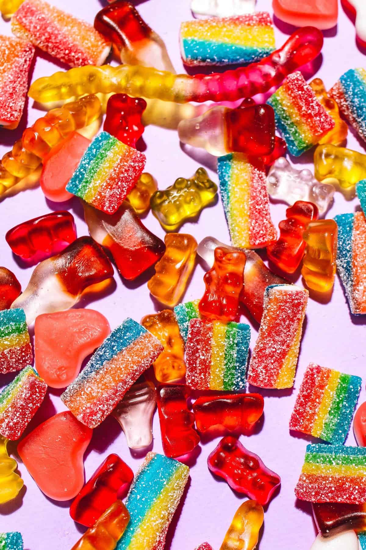 Gluten Free Candy gummy bears and sour strips