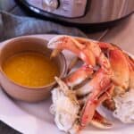 Crab Legs in the Instant Pot and on a plate