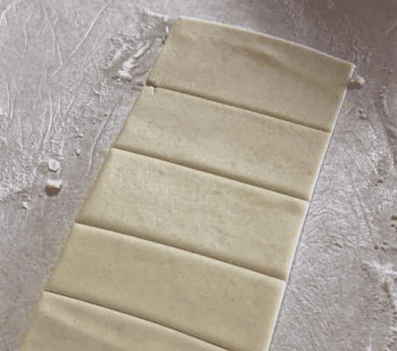 gluten free pop tart dough in rectangle cuts raw