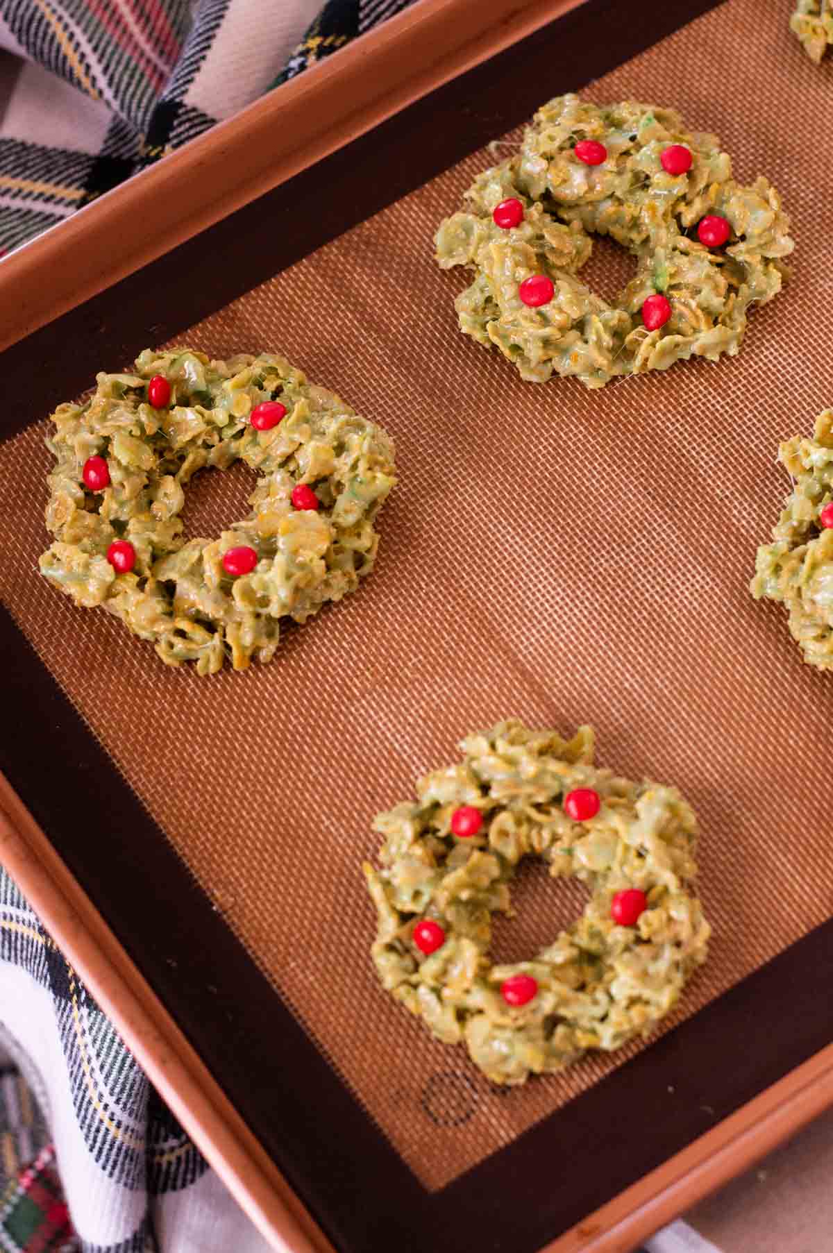 No Bake Gluten Free Christmas Cookies on a plate