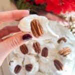 classic divinity candy with pecans on top