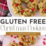 No Bake Gluten Free Christmas Cookies on a plate pin
