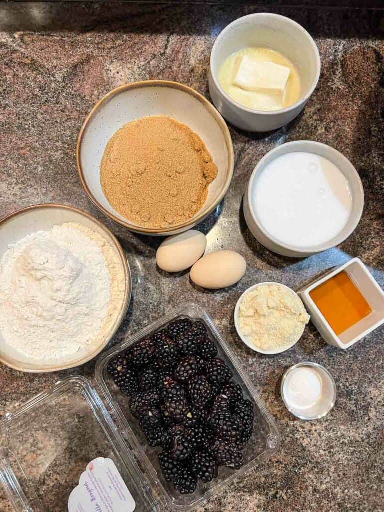 Gluten Free Blackberry Muffins ingredients