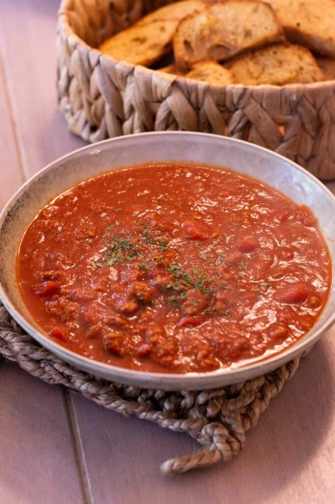 Gluten Free Spaghetti Sauce in a bowl