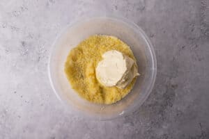 Gluten Free Lemon Drizzle Cake ingredients in a bowl
