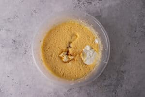 Gluten Free Lemon Drizzle Cake ingredients in a bowl