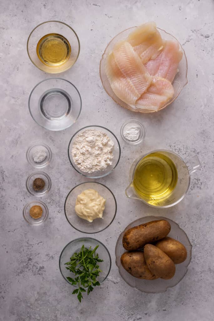 Gluten free fish and chips ingredients