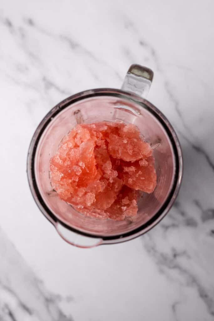 Frosé (Frozen Rosé Recipe) slush in a blender