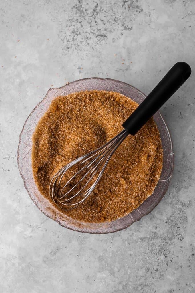 Soft Gluten Free Monkey Bread dry rolling sugar ingredients in a bowl