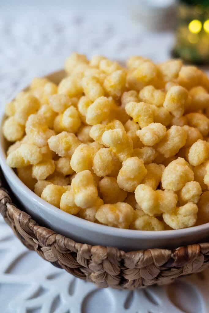 25-Minute Sugared Corn Pops Recipe in a white bowl 