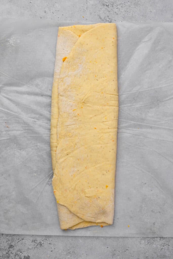 dough folded into thirds