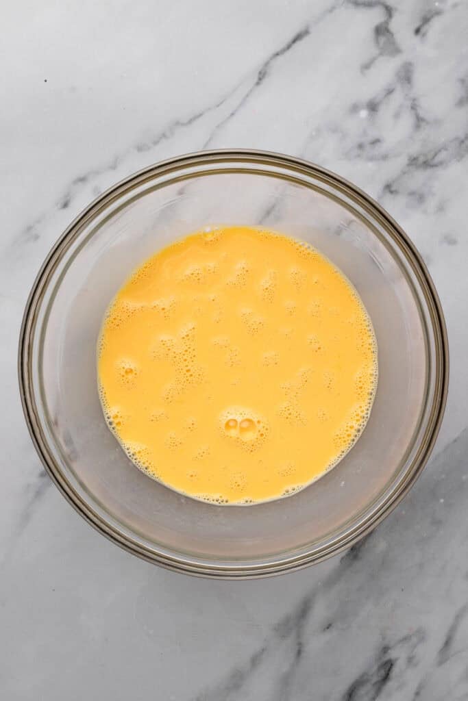 easy gluten free quiche egg filling in a bowl
