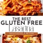 Homemade Gluten Free Lasagna Pinterest pin