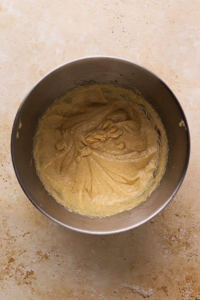 Gluten free banana bread ingredients in a bowl