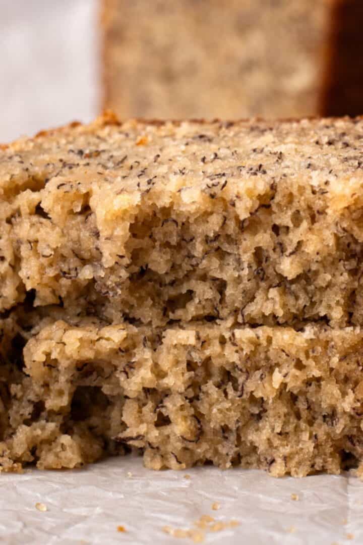 Gluten free banana bread inn slices