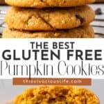 20-Minute Soft Gluten Free Pumpkin Cookies with Chocolate Chips Pinterest image