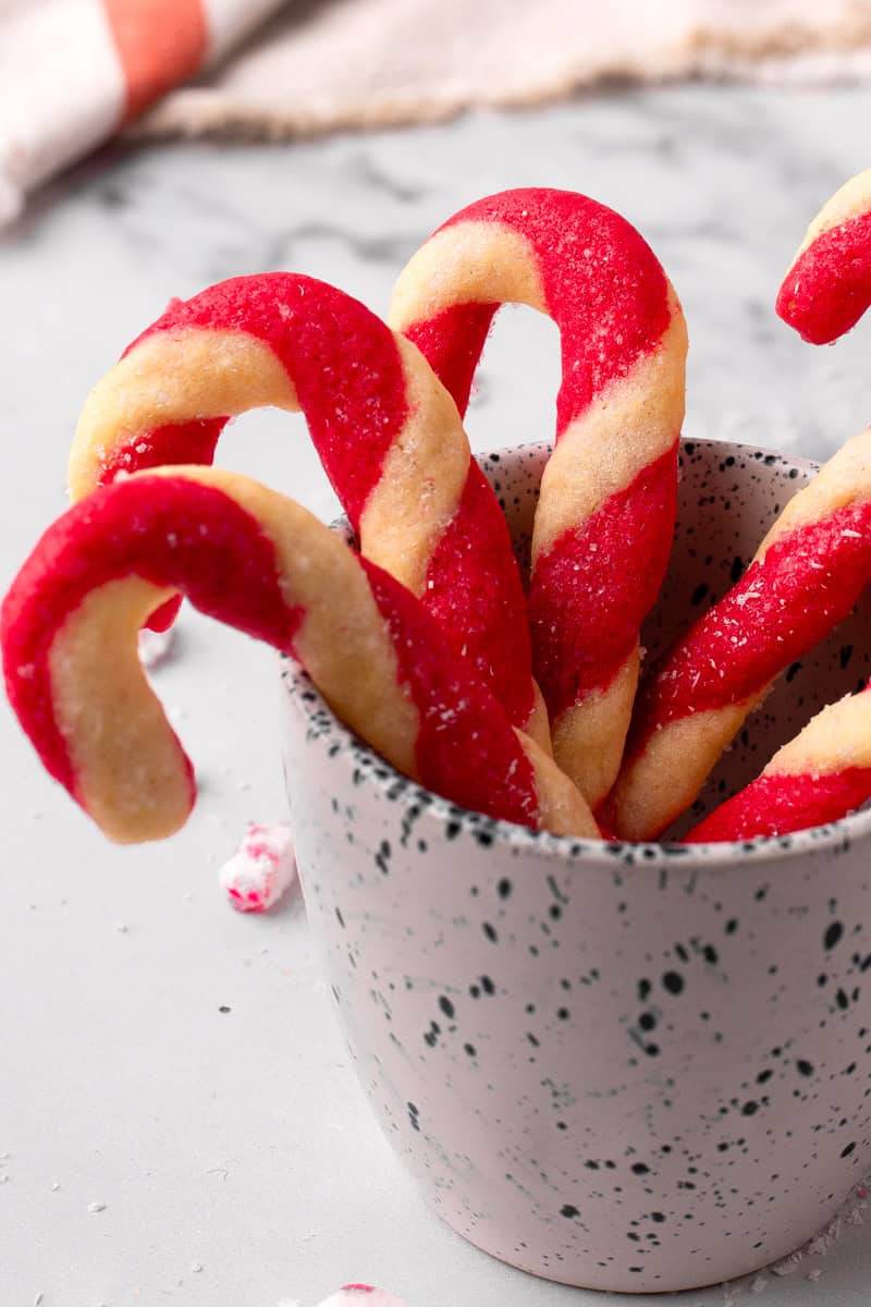 Soft Gluten Free Candy Cane Cookies in a cup