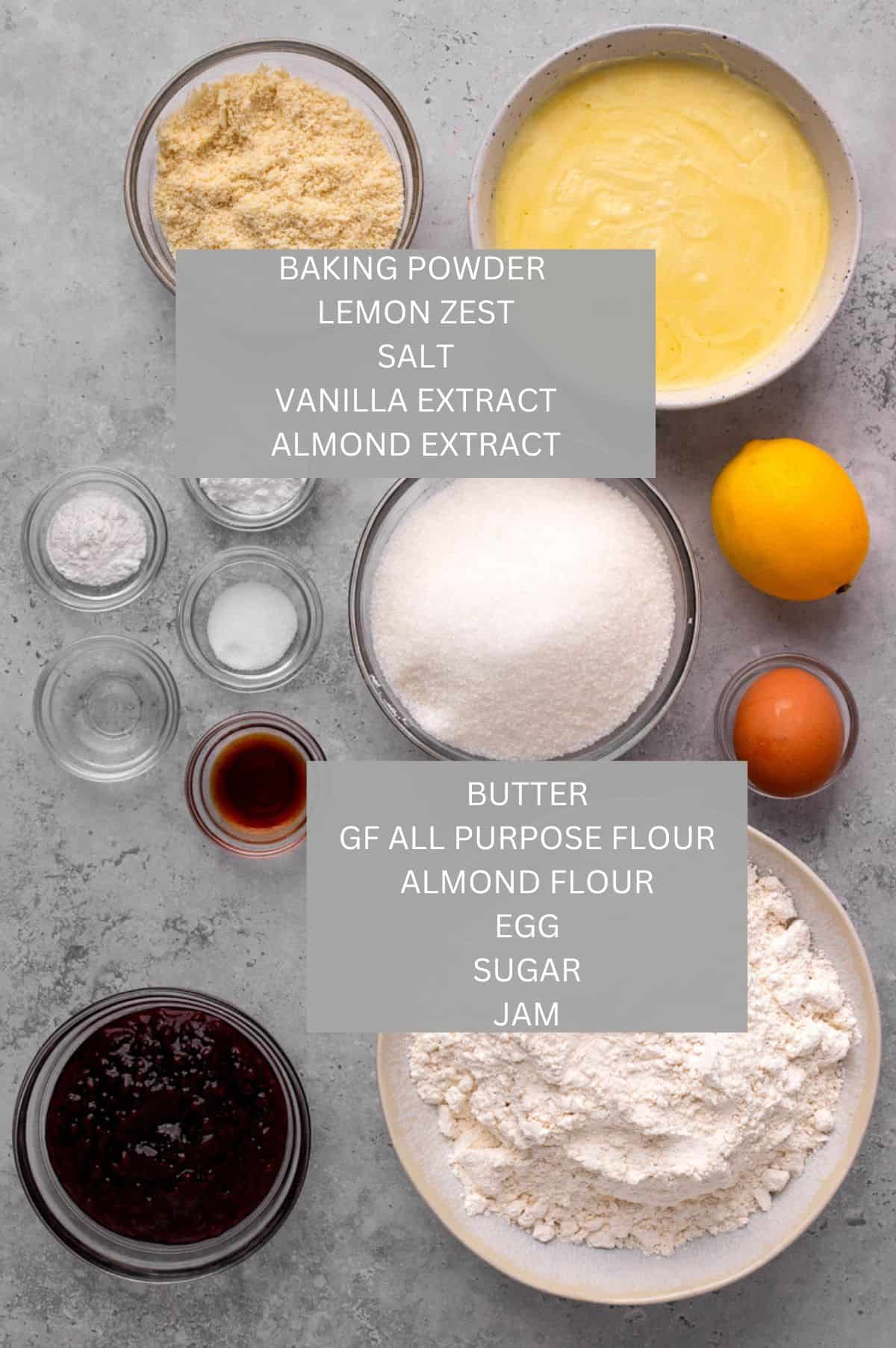 Easy Gluten Free Linzer Cookies Ingredients