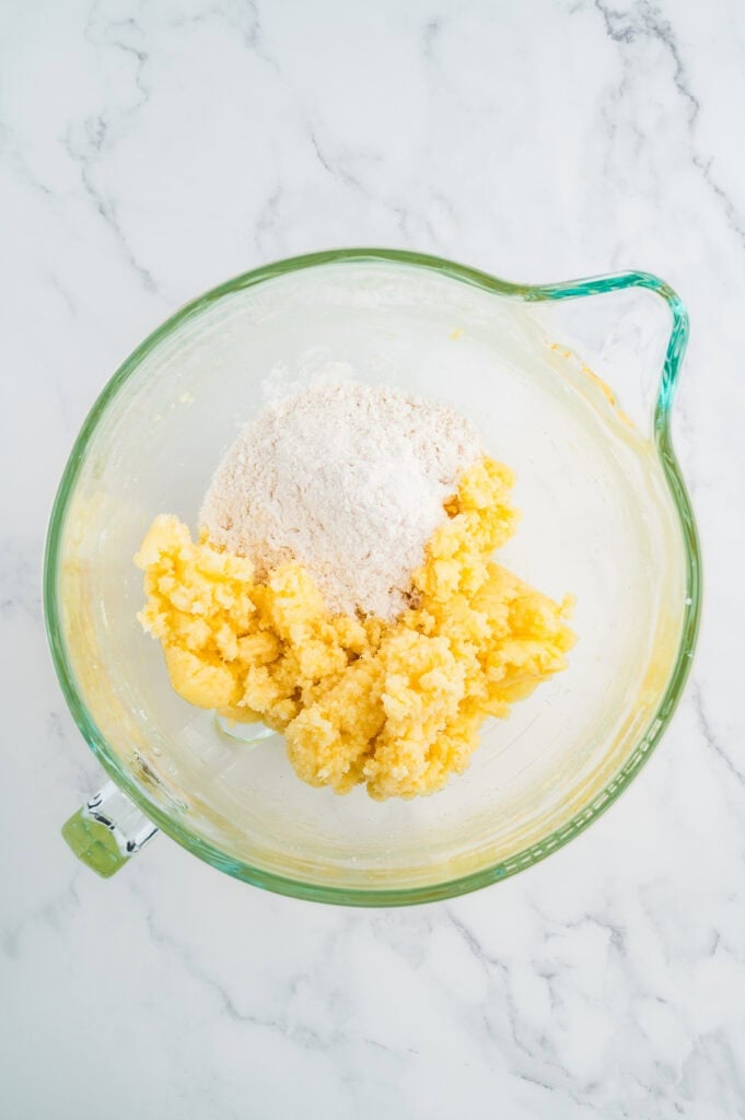 Soft Gluten Free Sugar Cookies ingredients in a bowl