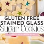 Gluten Free Stained Glass Cookies on a tray pin