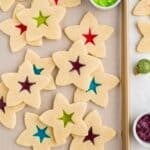 Gluten Free Stained Glass Cookies on a tray