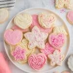 Soft gluten free sugar cookies on a plate
