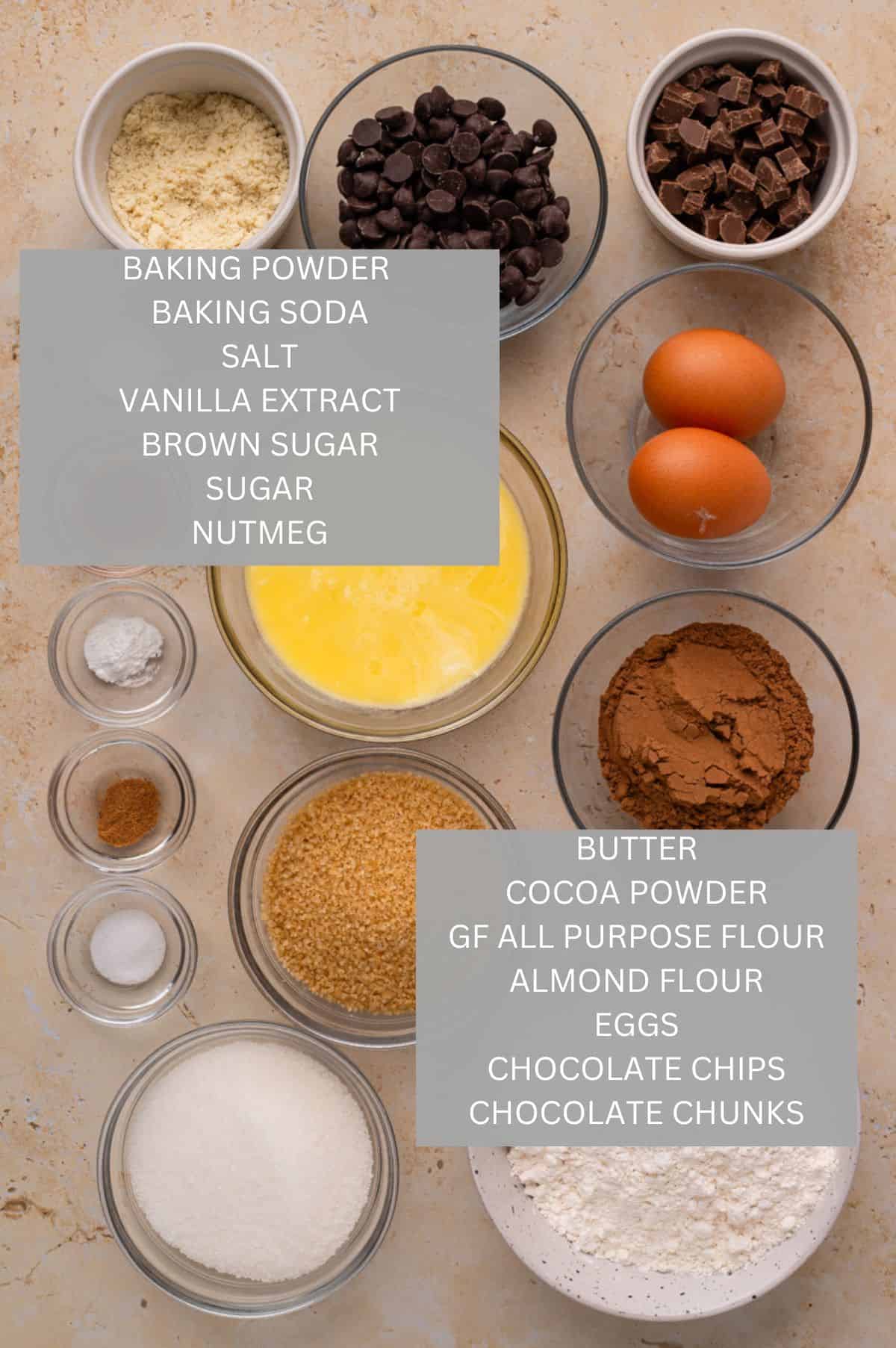 The BEST Gluten Free Chocolate Cookie Recipe (Soft or Crunchy!) INGREDIENTS